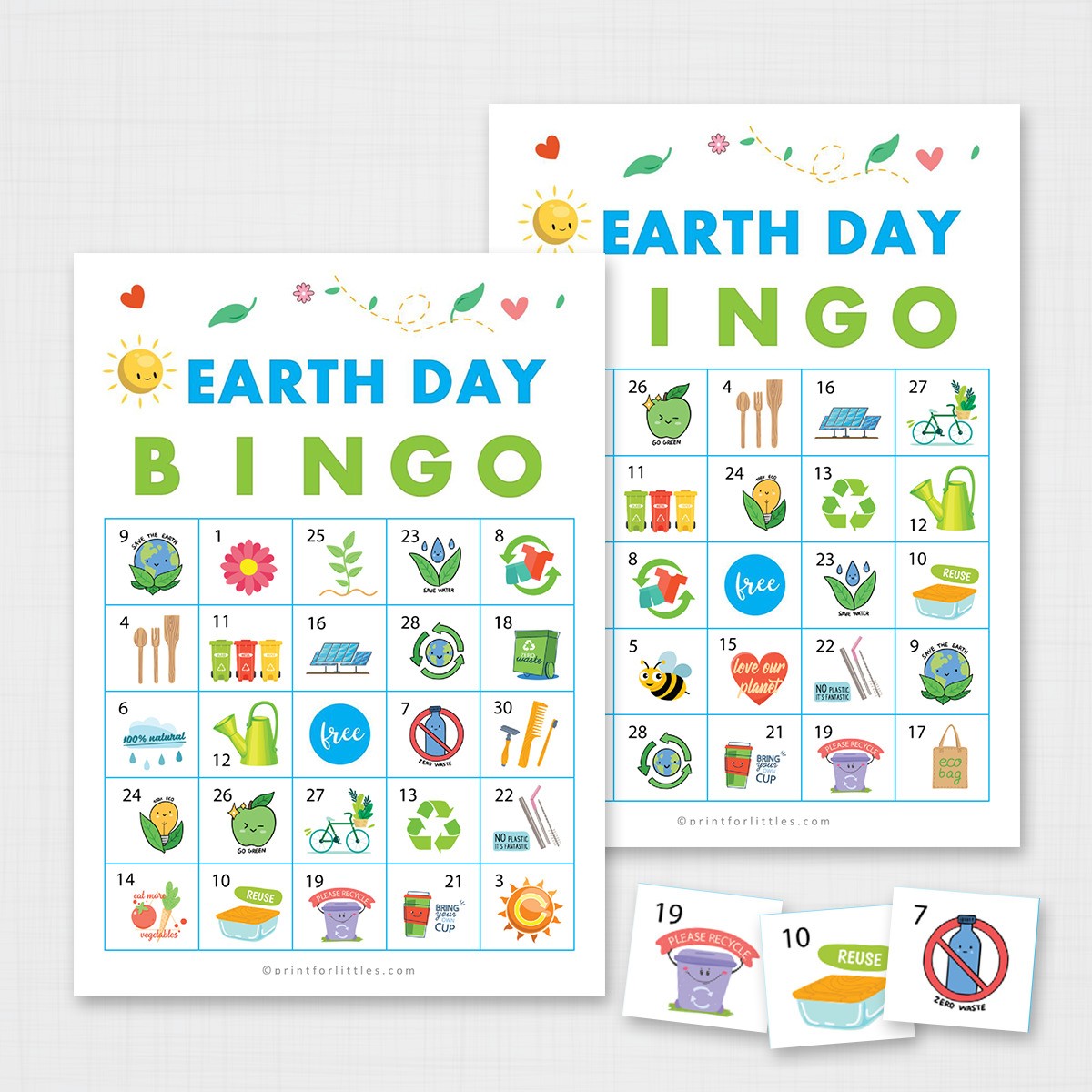 Premium Earth Day Bingo Printable Cards