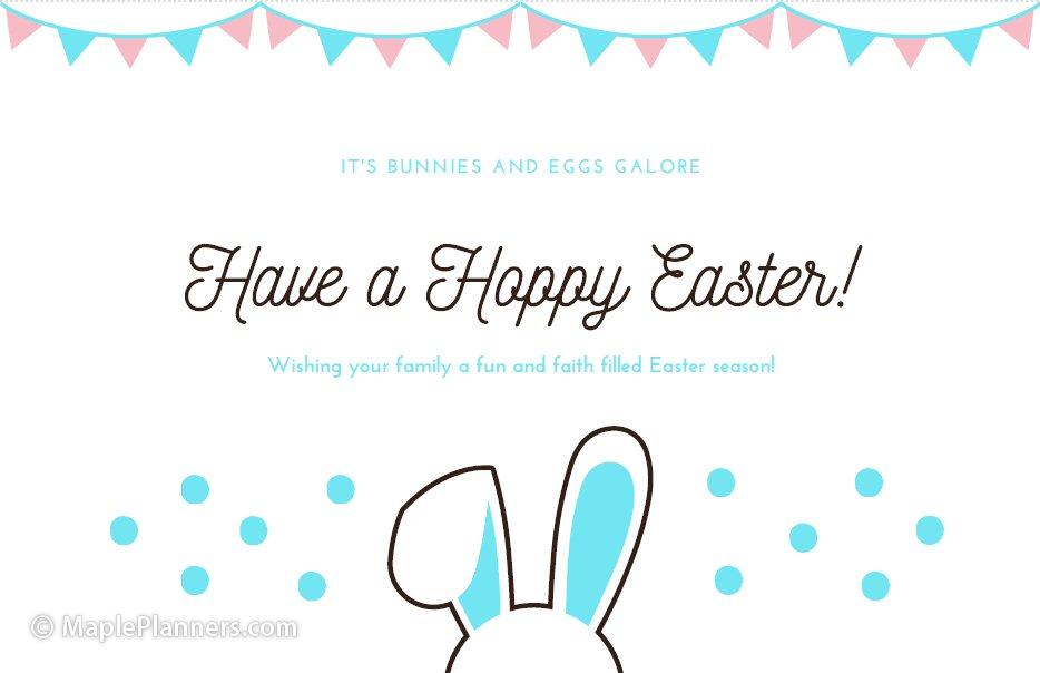 Hoppy Easter Card Printable