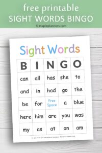 Printable Sight Word Bingo