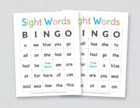 Sight Words Bingo Printable for Kids