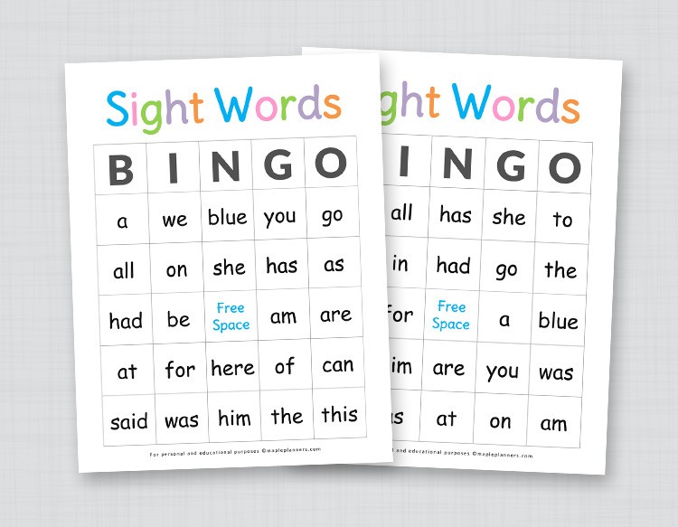 Sight Words Bingo Printable