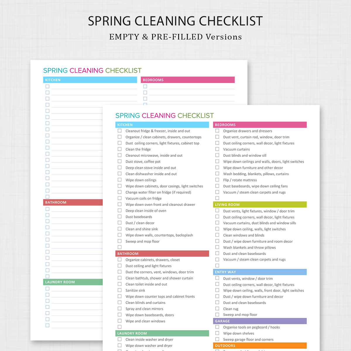 Spring Cleaning Checklist Printable