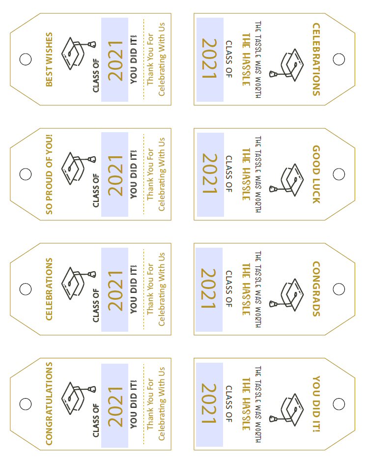 Editable Graduation Gift Tags Printable
