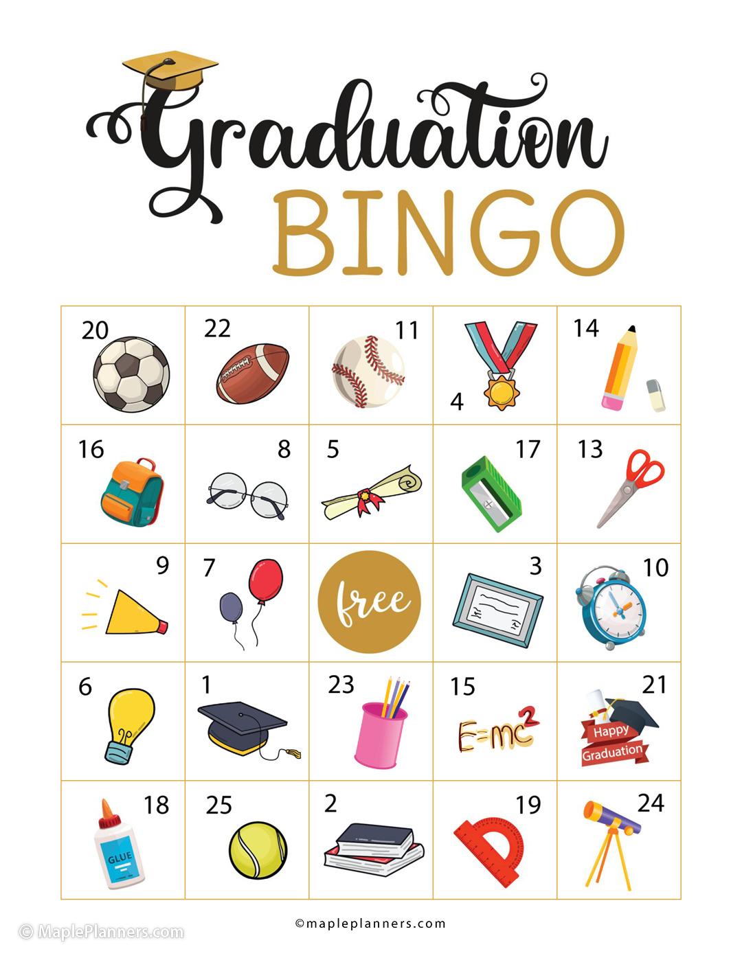 Free Printable Graduation Bingo
