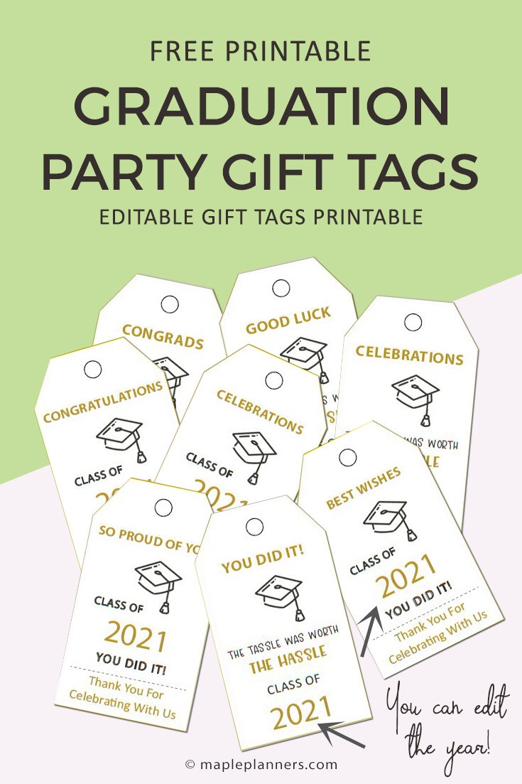 Graduation Gift Tags Free Printable