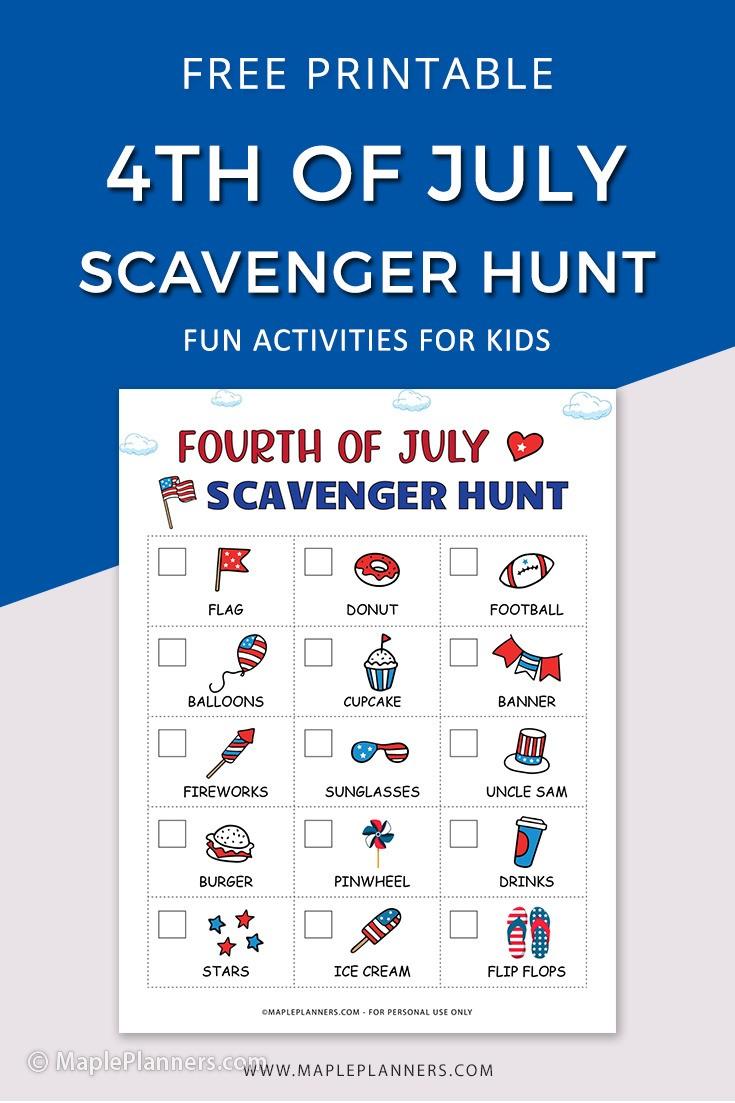 Fourth of July Scavenger Hunt for Kids