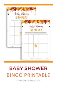 Fall Baby Shower Bingo