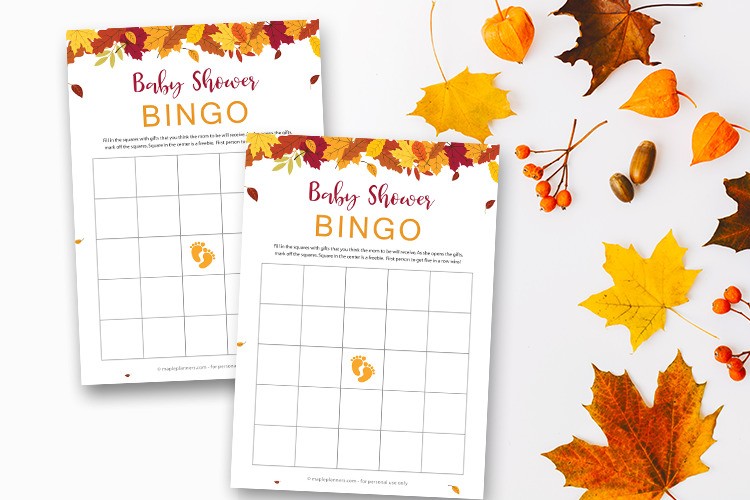 Fall Baby Shower Bingo