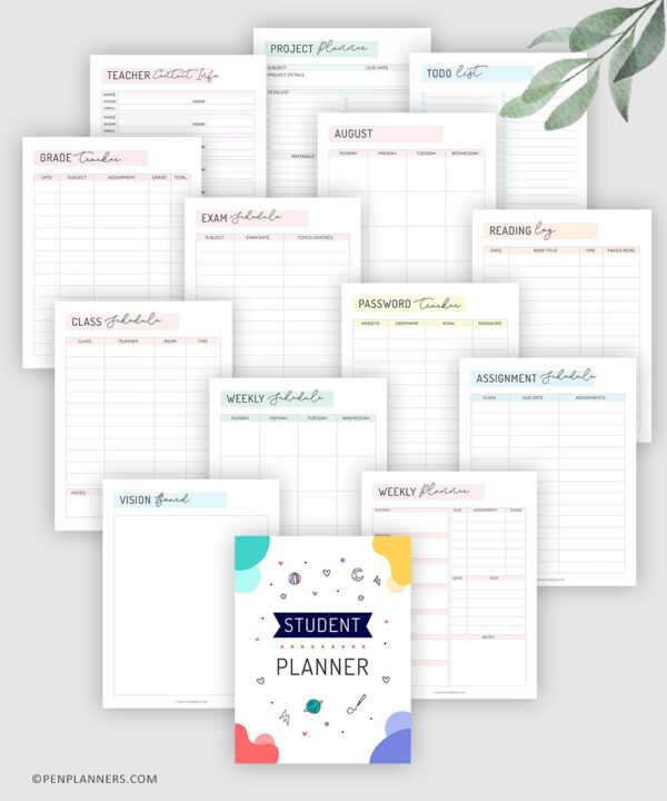 Printable Student Planner