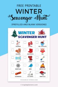 Winter Scavenger Hunt Printable