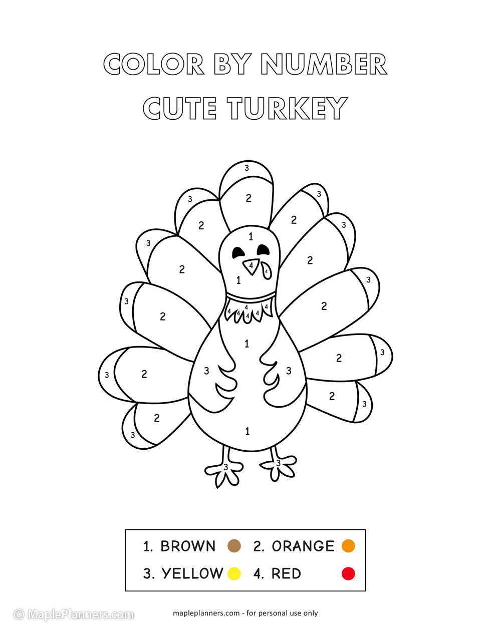 Cute Turkey Printable