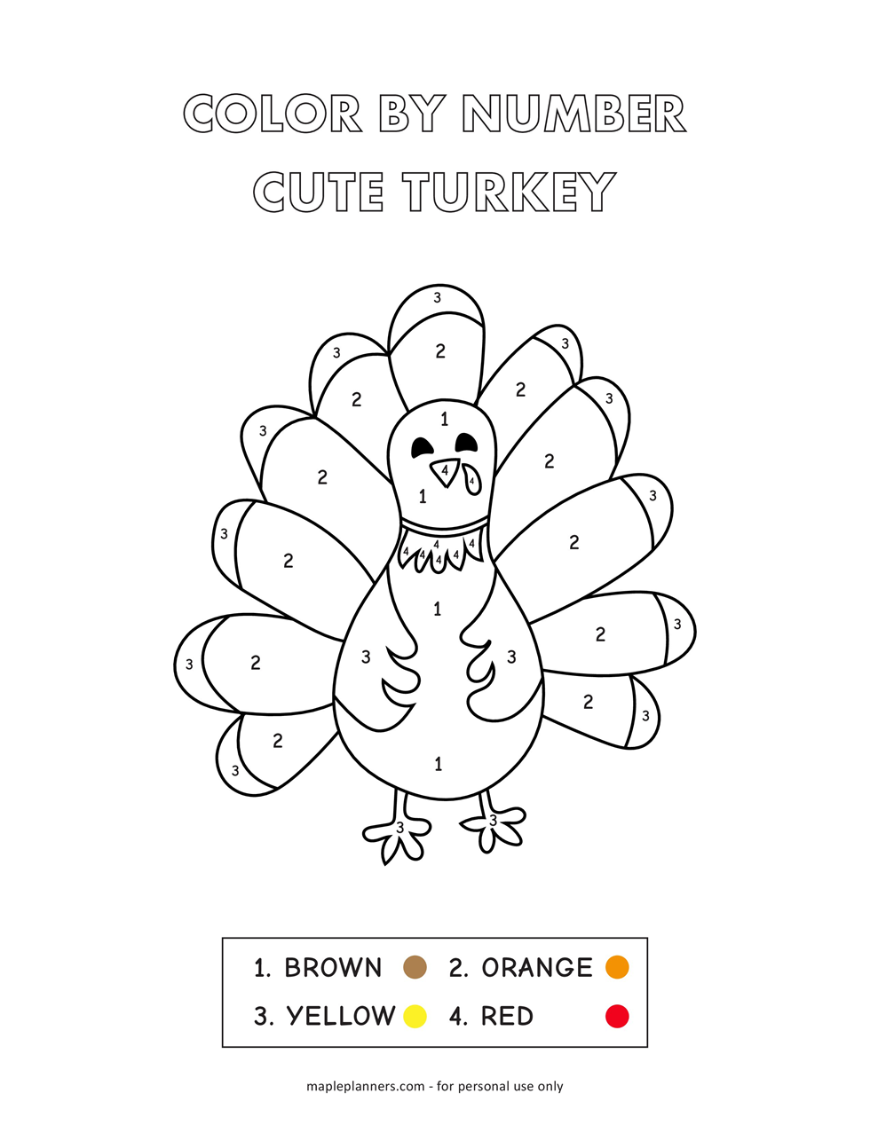 Cute Turkey Printable