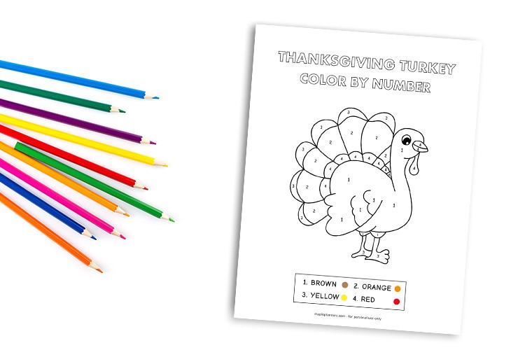 Thanksgiving Color by Number Sheets