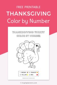 Thanksgiving Color by Number