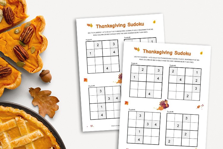 Printable Thanksgiving Sudoku