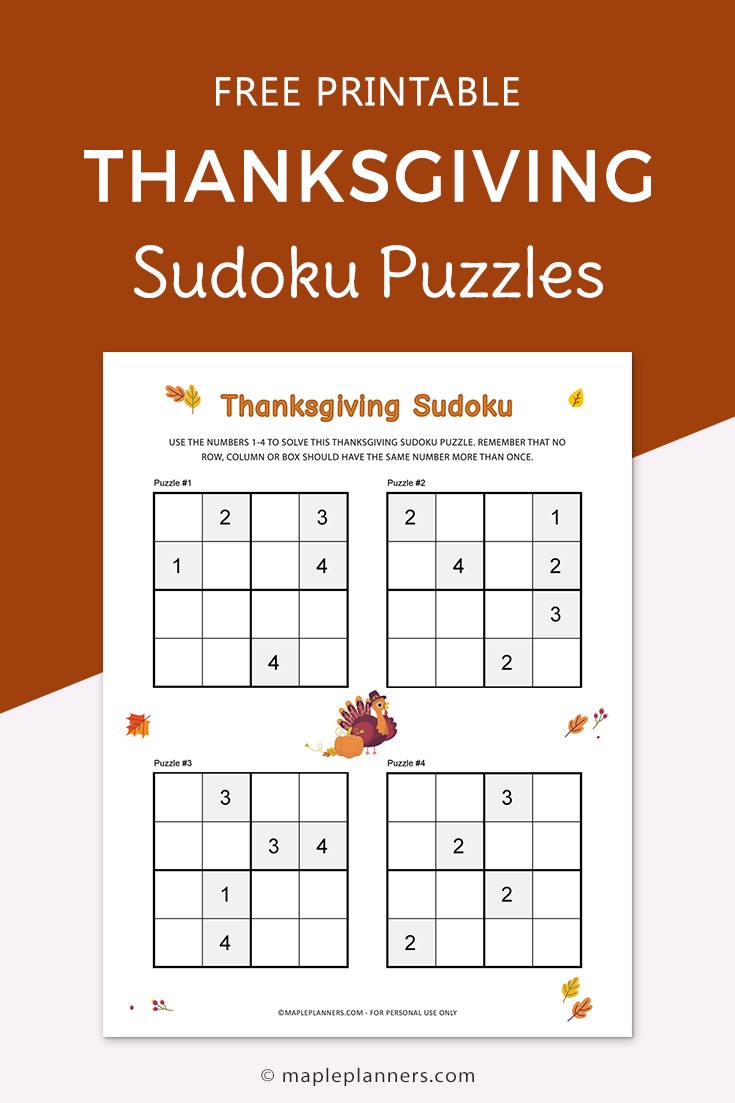 Daily Sudoku Puzzles to print or play online at