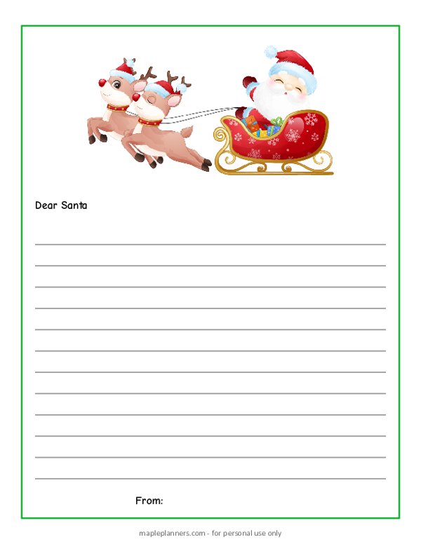 Letter to Santa Writing Template