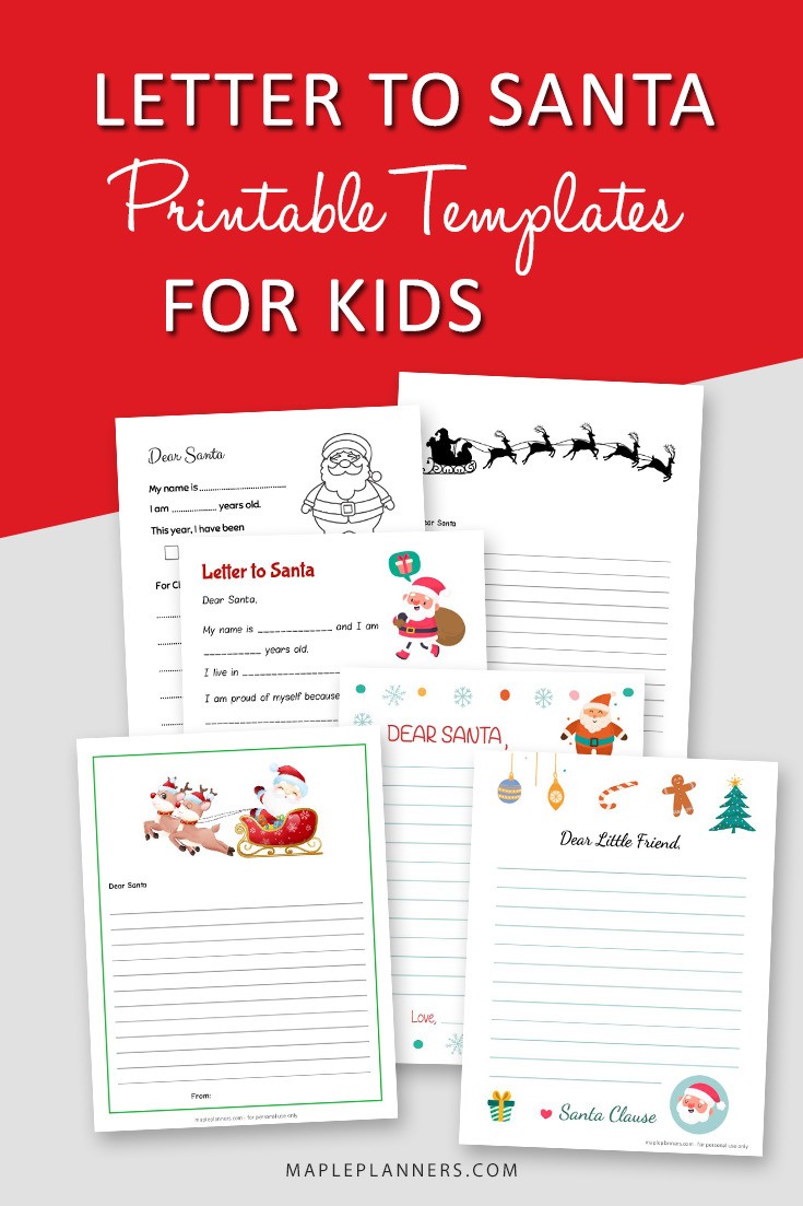 Free Printable Letter to Santa Templates