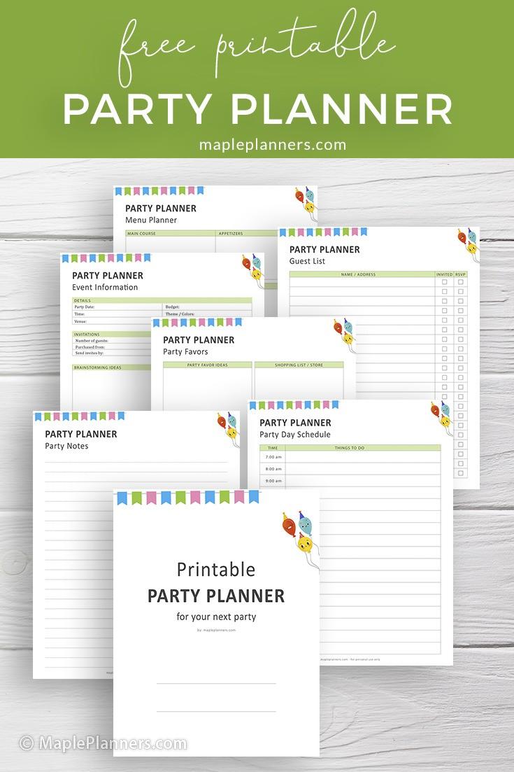 Free Printable Party Planning Templates