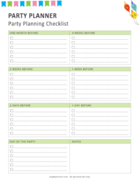 Printable Party Planner to Plan a Perfect Party