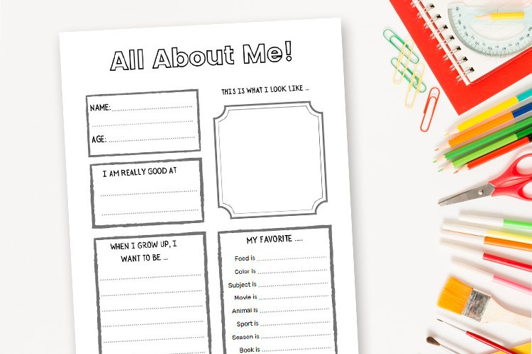 All About Me Activity Printable