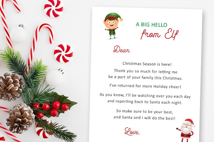 Free Printable Elf On The Shelf Template