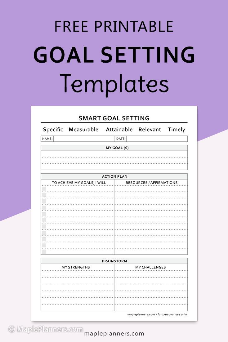 Free Printable Goal Setting Template