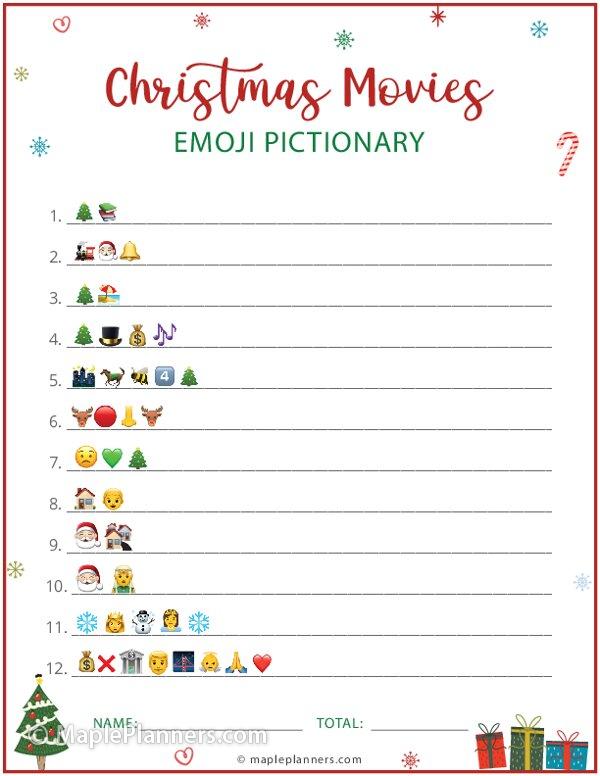 Christmas Movies Emoji Pictionary