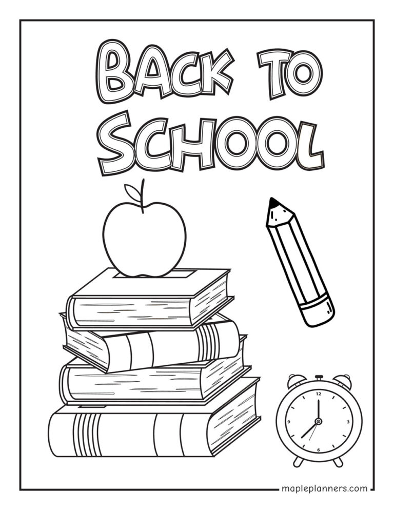 Printable Back To School Coloring Pages For Kids Fun Creative Activity