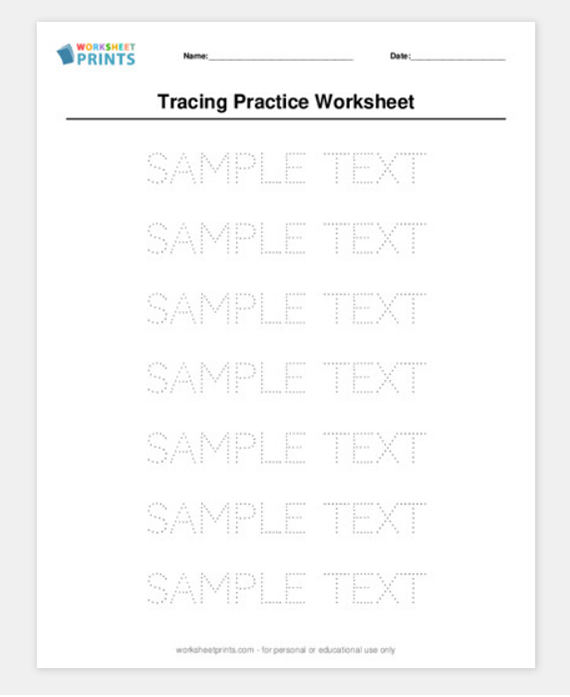 Word Tracing Worksheets