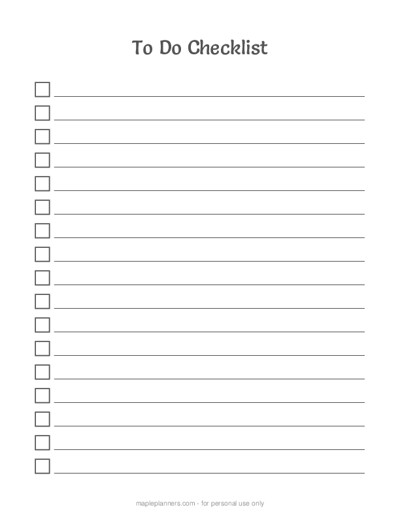 Make Your Own To Do Checklist Printable