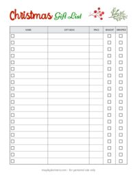 20 Free Printable Christmas Lists (PDF Printables)