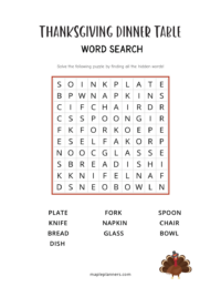 Free Printable Thanksgiving Word Search Puzzles for Kids