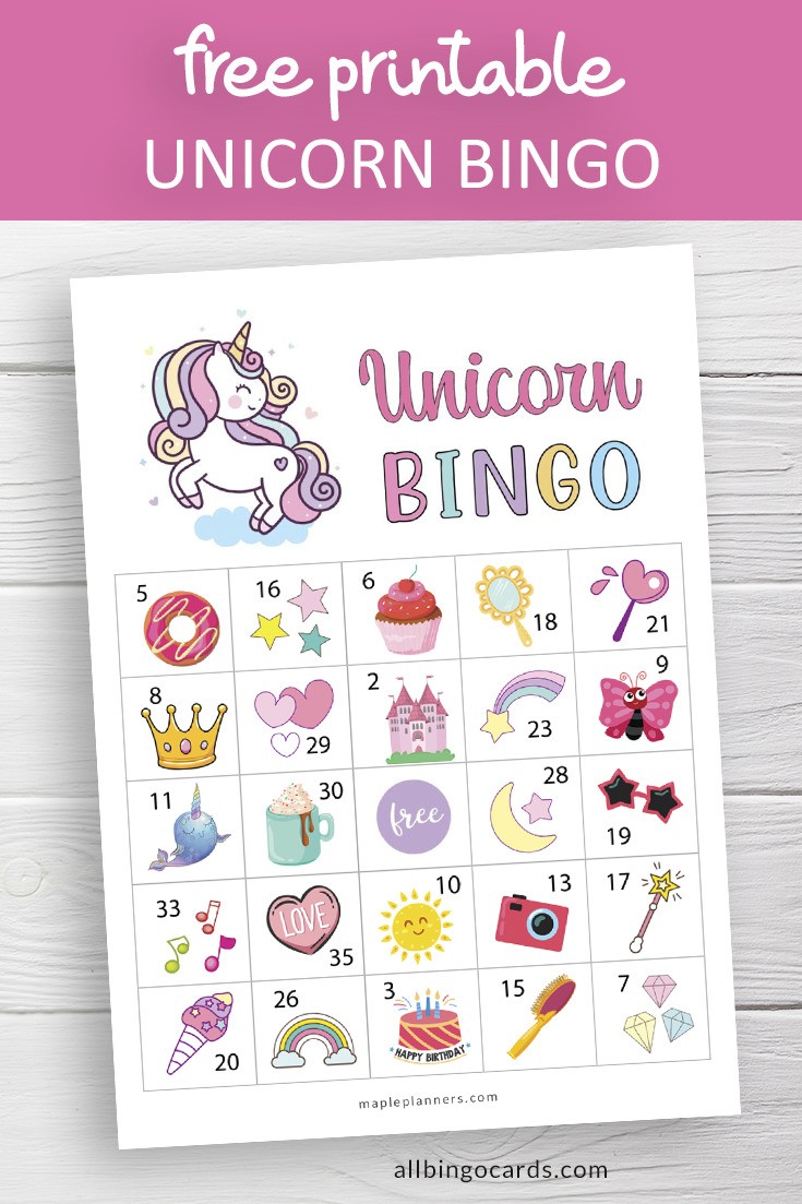 Unicorn Bingo Free Printable